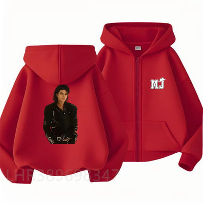 Children Hoodie Michael Jackson Zip Up Cardigan Tops  Pink Boy