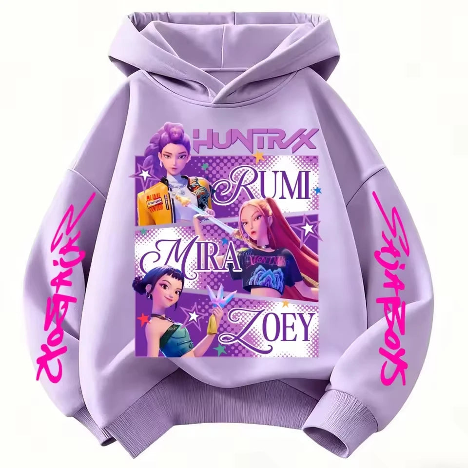 2026 Girls Cartoon Hoodie for Boys and Girls Hunter Rumi Derpy