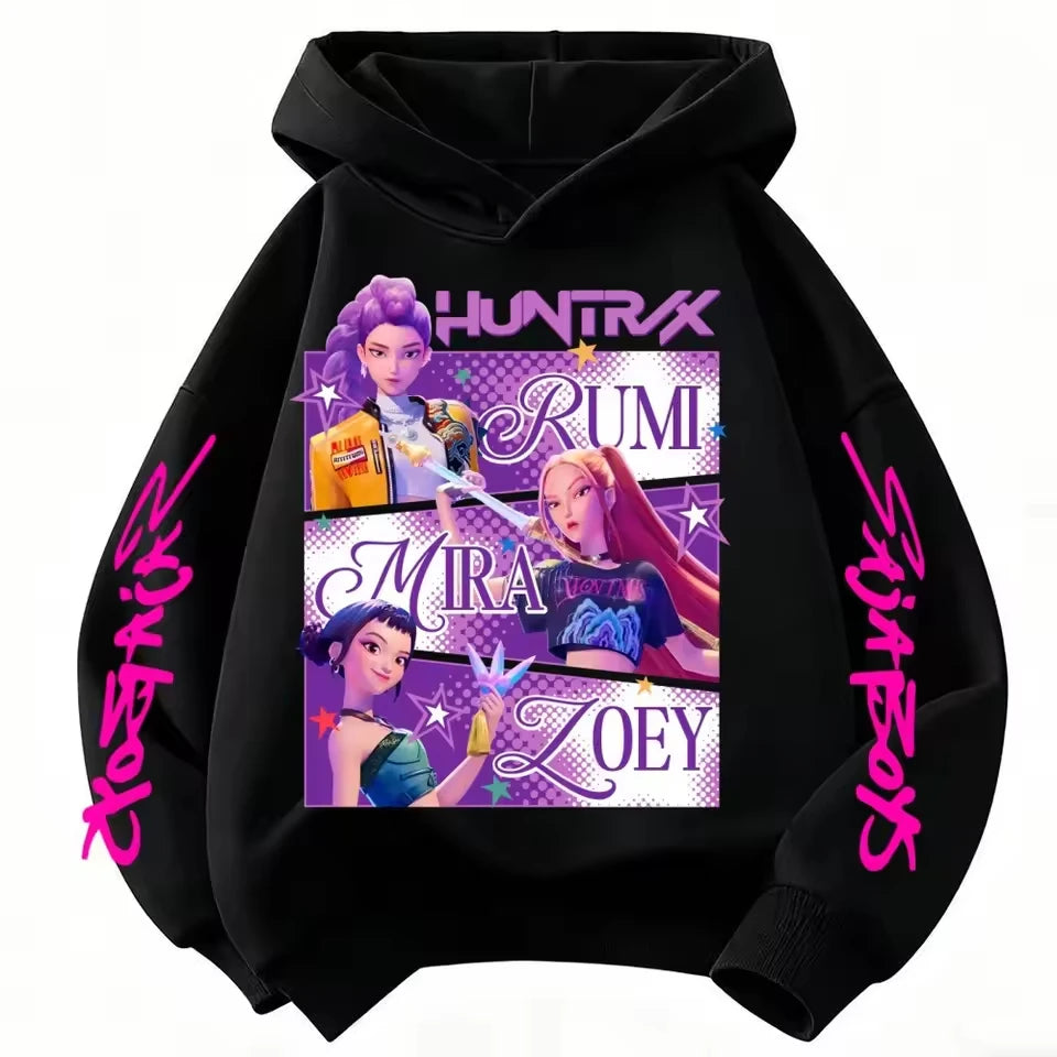 2026 Girls Cartoon Hoodie for Boys and Girls Hunter Rumi Derpy