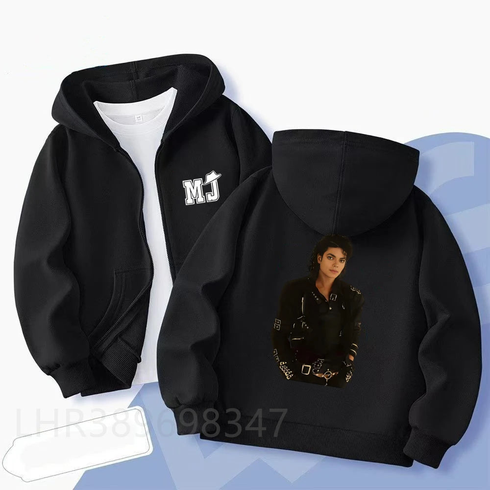 Children Hoodie Michael Jackson Zip Up Cardigan Tops  Pink Boy