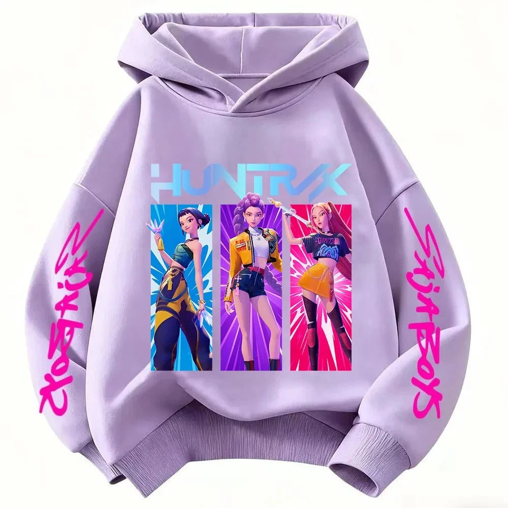 2026 Girls Cartoon Hoodie for Boys and Girls Hunter Rumi Derpy