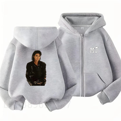 Children Hoodie Michael Jackson Zip Up Cardigan Tops  Pink Boy
