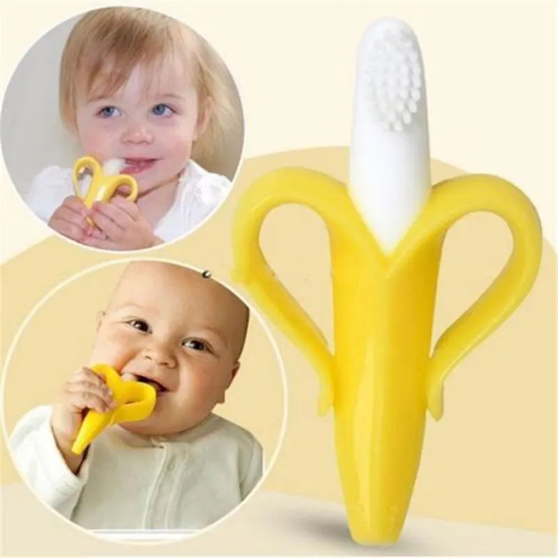 Banana Shape Safe Toddle Teether Baby Silicone Training